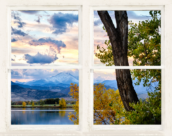 Colorado Rocky Mountain Lake Autumn White Window Téléchargement Numérique