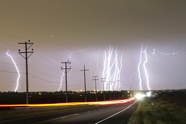 Lightning Bolts Cloud to Ground Striking  Digital Download
