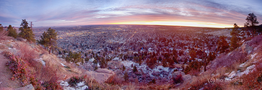 Boulder Colorado Colorful Dawn City Lights  Print