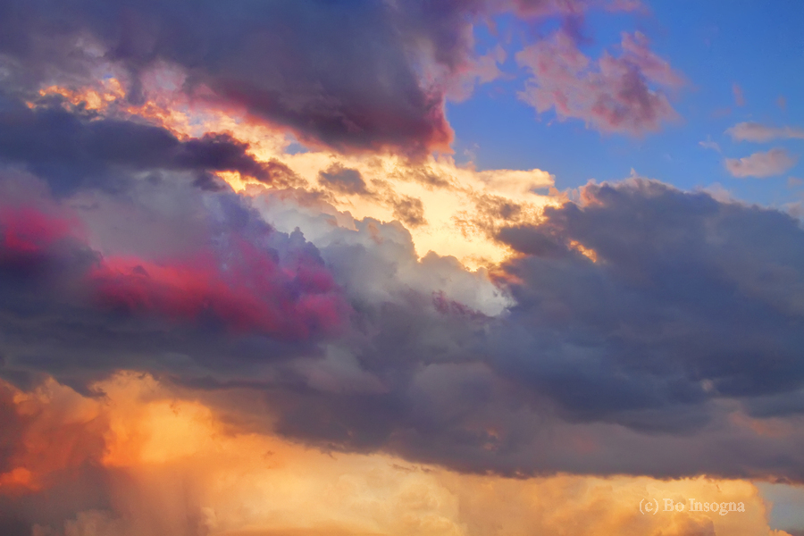 Cloudscape Sunset Touch Blue  Print