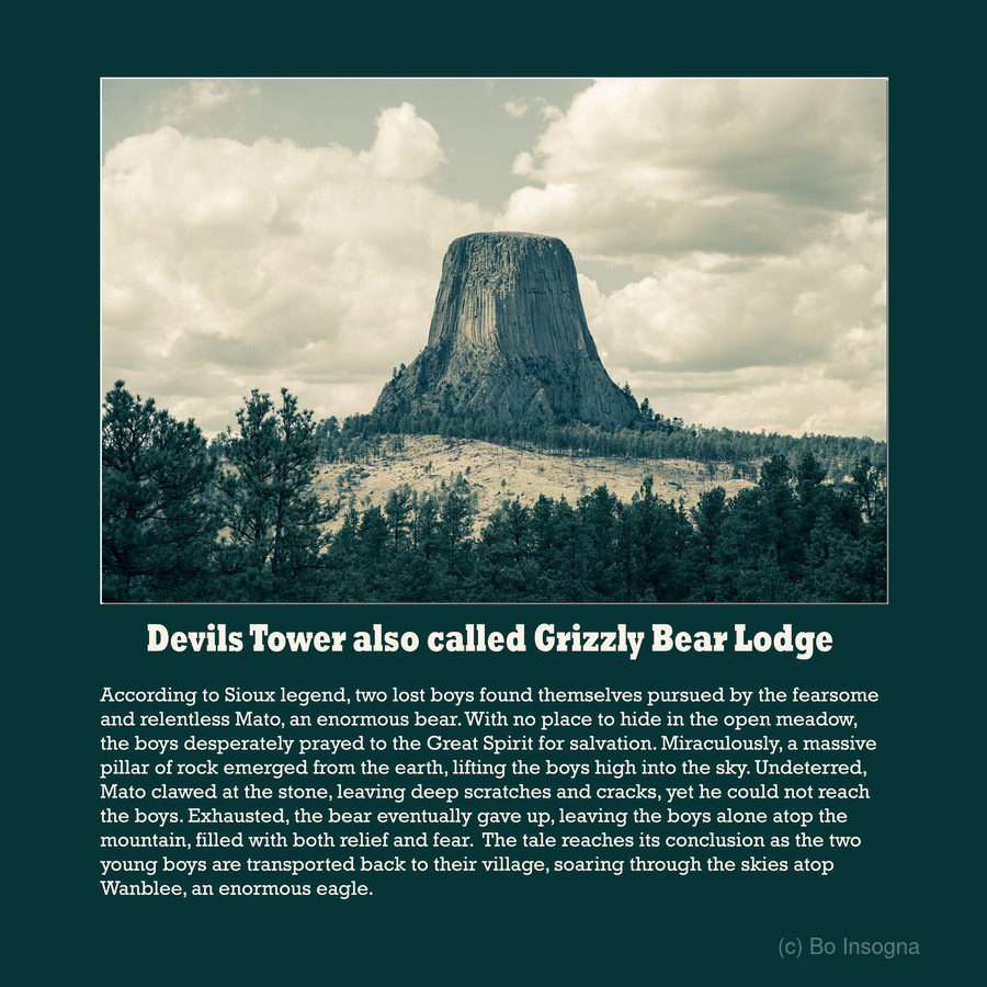 Devils Tower also called Grizzly Bear Lodge Poster  Print