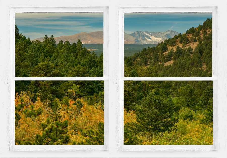 Rocky Mountain Whitewash Picture Window View  Print