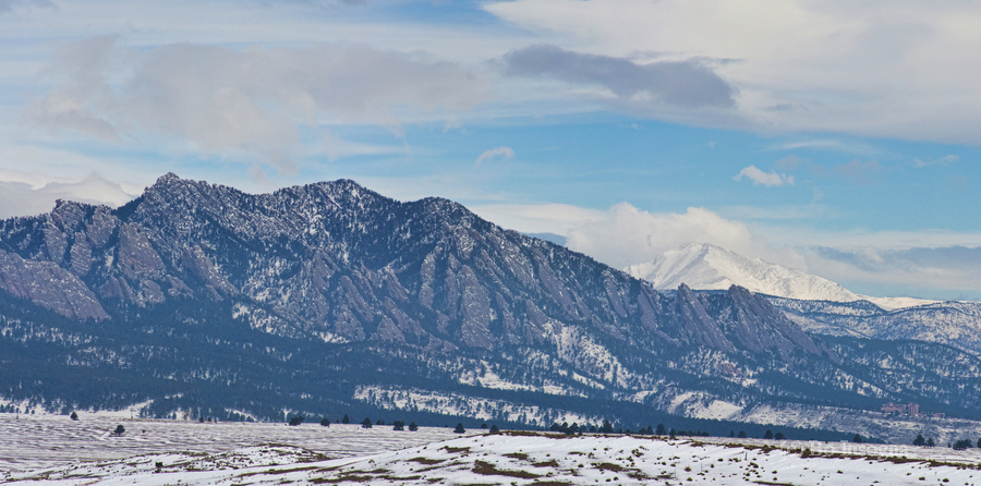 Flatirons Longs Peak Winter Panorama  Imprimer