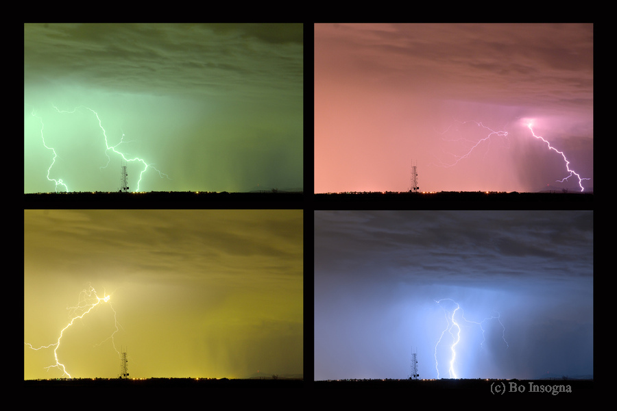 Colorful Lightning Thunderstorm Collage  Print