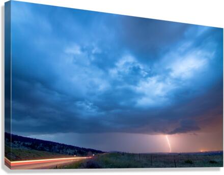 Lightning Strike Outside Lyons Colorado  Impression sur toile