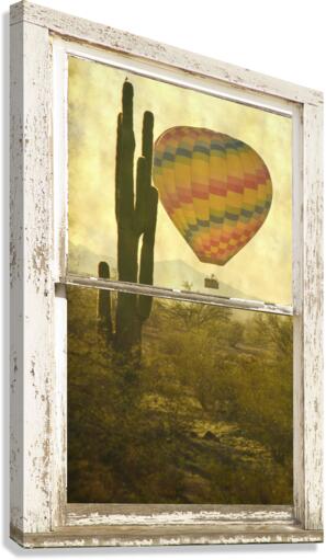 Arizona Hot Air Balloon White Window Peal View  Canvas Print