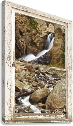 Boulder Falls Window View  Impression sur toile