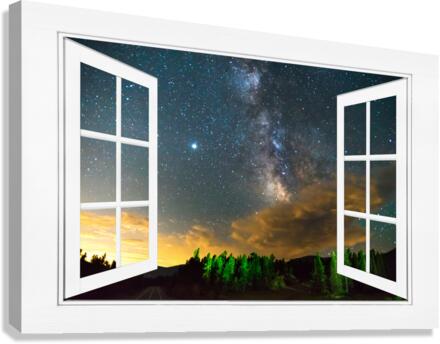 Milky Way Rising Out Of Clouds Open Window View  Canvas Print