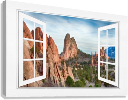 Garden of the Gods White Picture Open Window View  Canvas Print