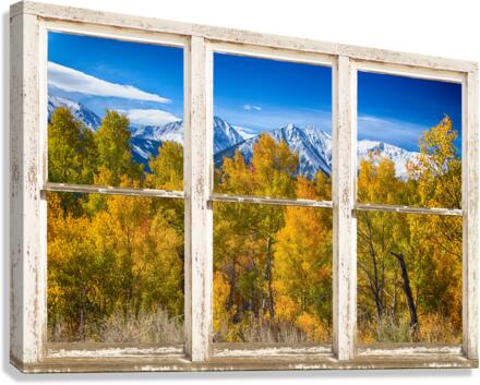 Independence Pass Autumn View White Window  Canvas Print