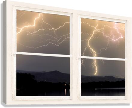 Stormy Night Window View  Canvas Print