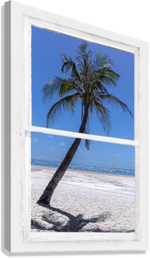 Palm Tree Tropical Window View  Impression sur toile