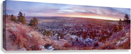 Boulder Colorado Colorful Dawn City Lights  Canvas Print