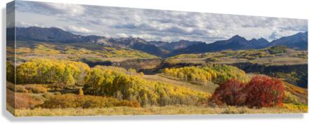 Rocky Mountain Valley Color Panoramic View  Canvas Print