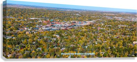Downtown Boulder Colorado Autumn Season Panoramic Poster  Impression sur toile