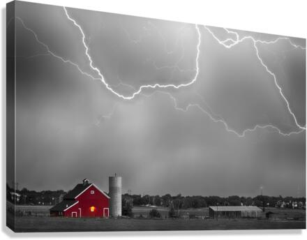 Farm Thunderstorm HDR BWSC  Impression sur toile