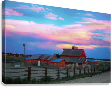 Ghost Horses Pastel Sky Timed Stack  Canvas Print