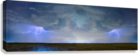 Country Wheat Field Storm Panorama  Canvas Print