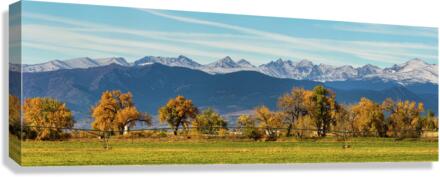 Rocky Mountain Autumn Farming Panorama  Impression sur toile