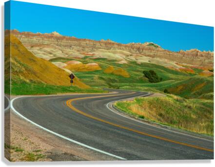 Colorful Winding Roads - Exploring the Badlands in South Dakota  Canvas Print