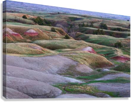 Colors of South Dakota Badlands Tuscany-Like Rolling Hills  Canvas Print