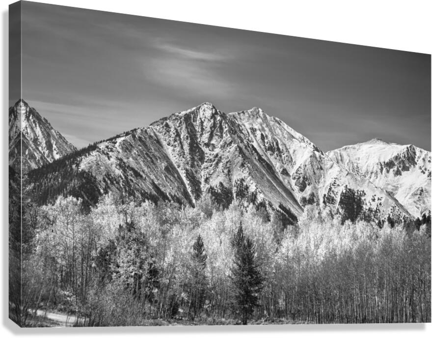 Rocky Mountain Autumn High In Black and White  Impression sur toile