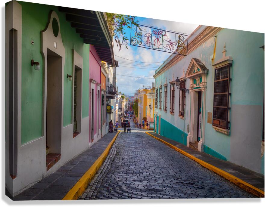 Vibrant Essence of Old San Juan Puerto Rico  Impression sur toile
