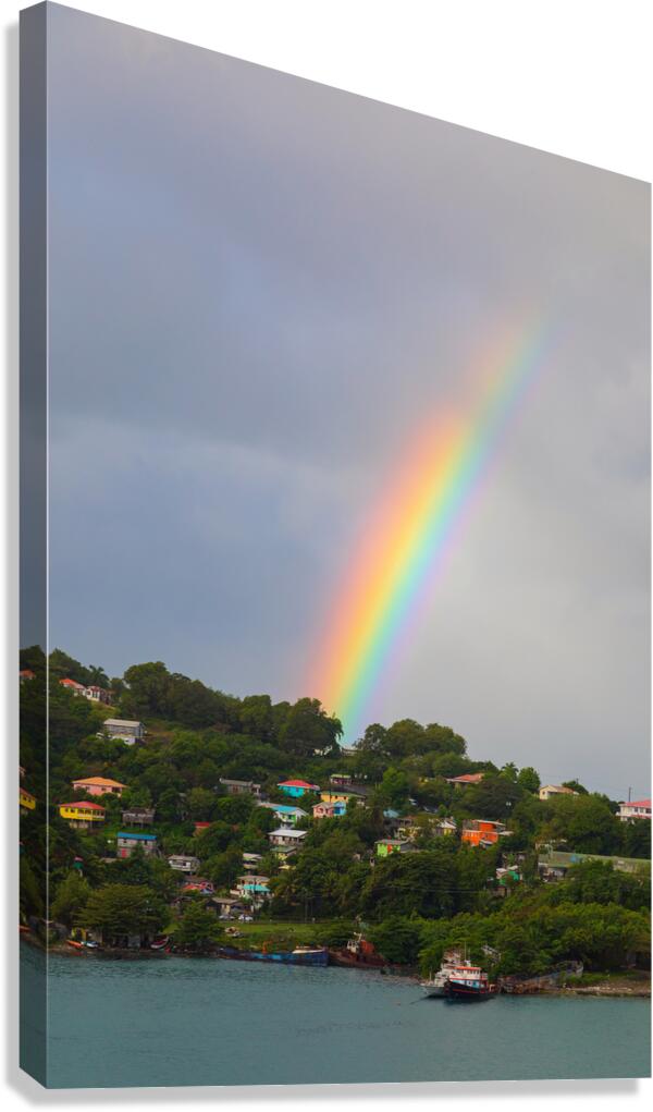 Enchanting Finale of a Vibrant Rainbow  Impression sur toile