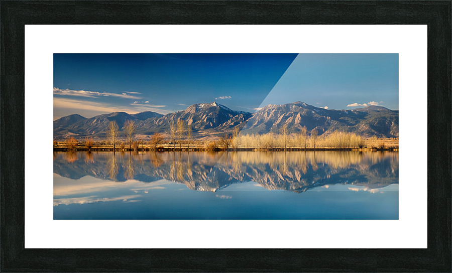 Boulder Colorado Rocky Mountains Flatirons Reflections  Framed Print Print