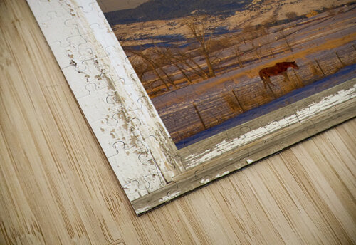 Horses Moon Mountains Snow White Peel Rustic Window Bo Insogna puzzle