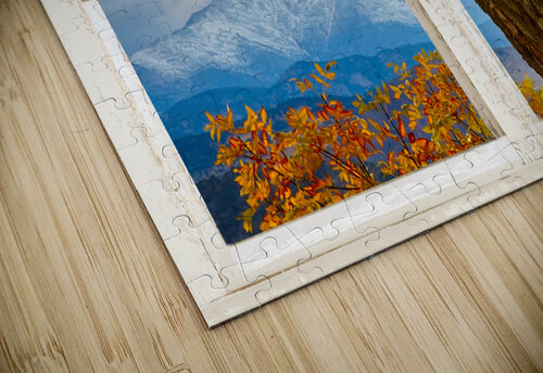Rocky Mountain Autumn Season Rustic Window Bo Insogna puzzle