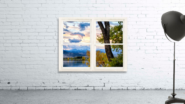 Colorado Rocky Mountain Lake Autumn White Window by Bo Insogna