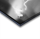 Black and White Lightning Over Arizona Desert Saguaro Impression Acrylique