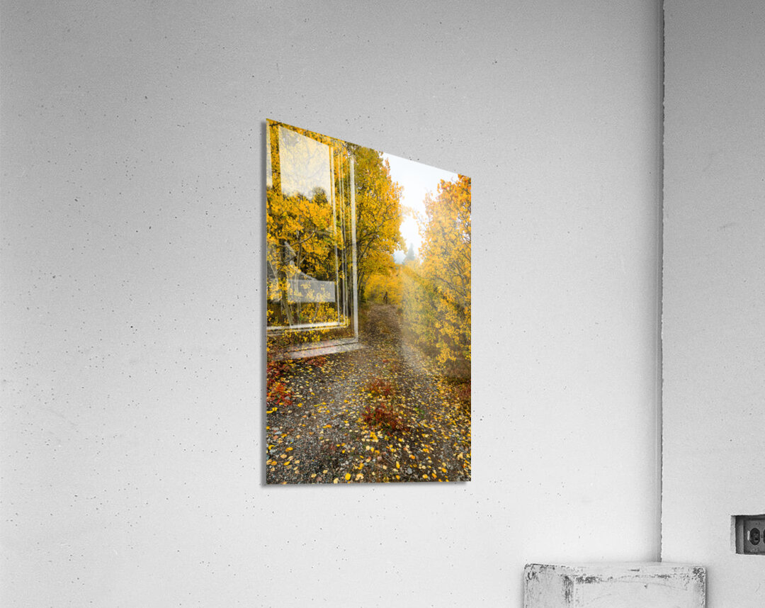 Inviting Autumn Hiking Trail Impression acrylique