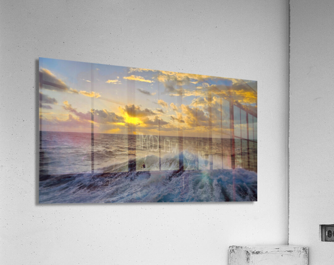 Ocean Sunset  Golden Skies and Turquoise Waves in Perfect Harmony Acrylic Print