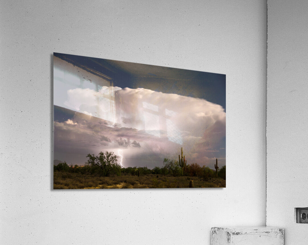 Arizona Monsoon Thunderstorm Illuminates the Desert Acrylic Print