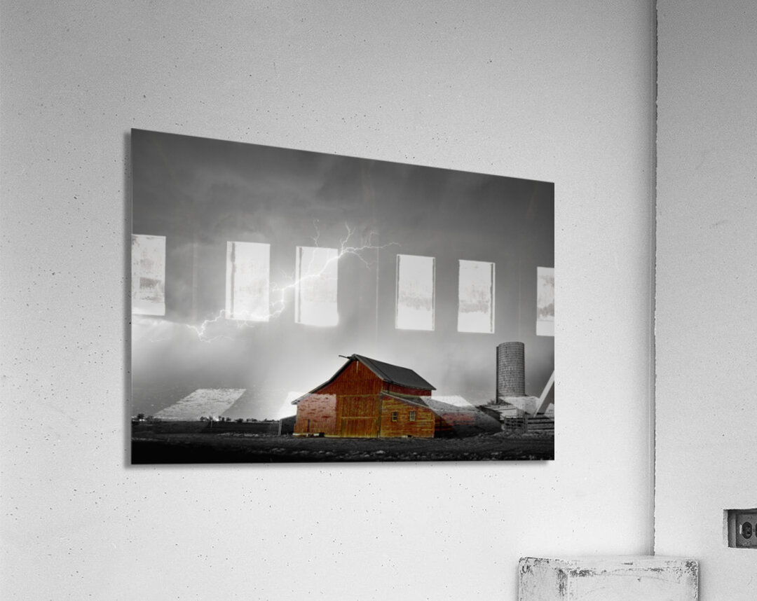 Watching The Storm From The Farm BWSC Acrylic Print