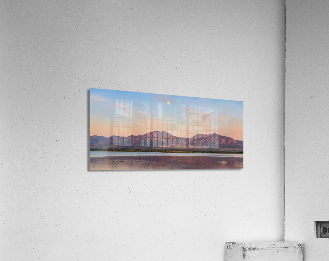 Blue Moon Front Range Boulder Sunrise Panaorama Acrylic Print