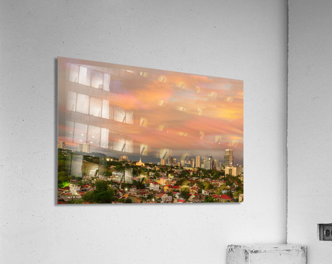 Tranquility   Lahug   Cebu City Skyline at Sunset Impression acrylique