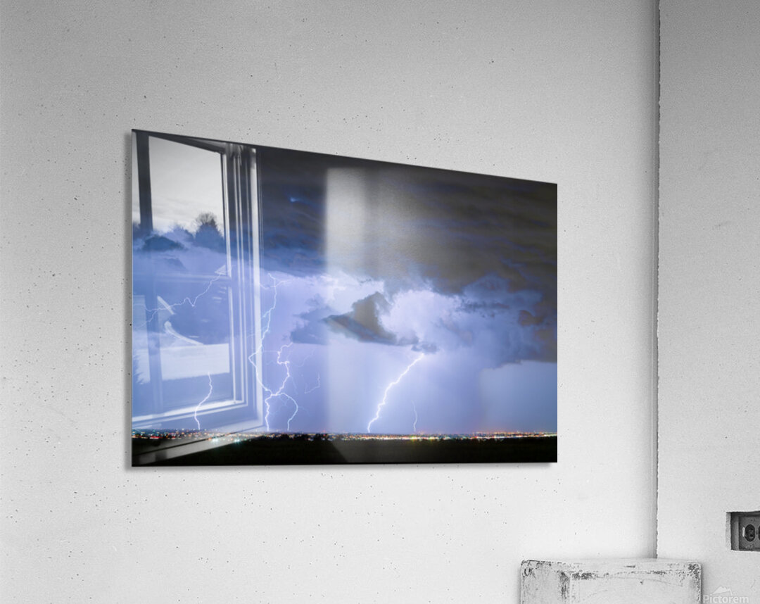 Thunderstorm and Lightning Striking Firestone Colorado 1 Acrylic Print