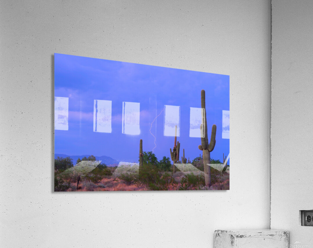 Southwest Sonoran Desert Lightning Strike Acrylic Print