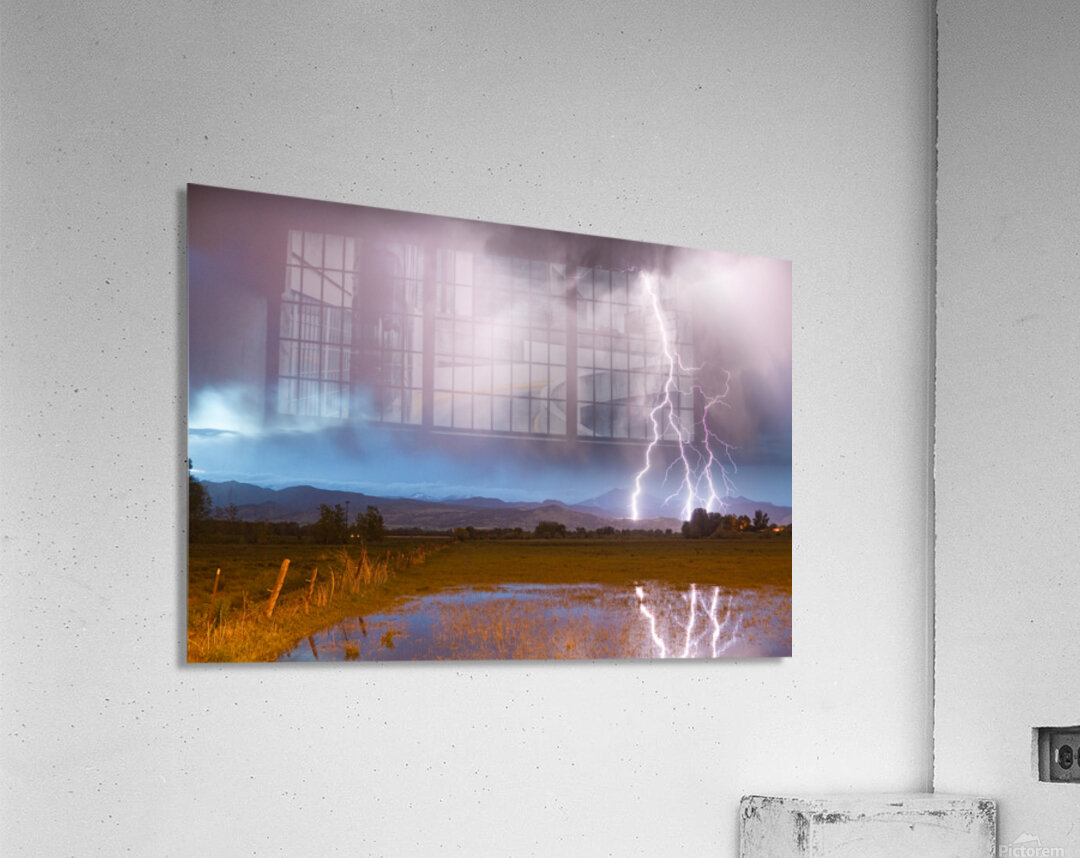 Lightning Striking Longs Peak Foothills 6 Acrylic Print