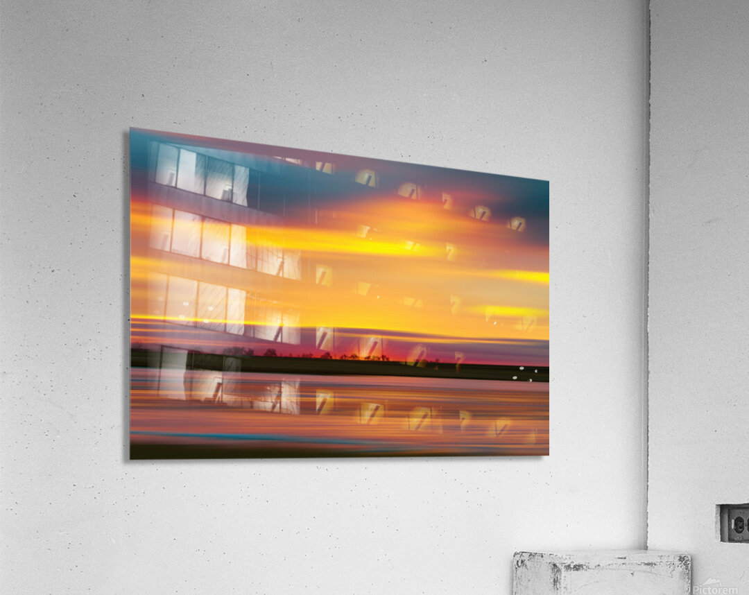 Abstract Sunset Over a Tree Line Acrylic Print