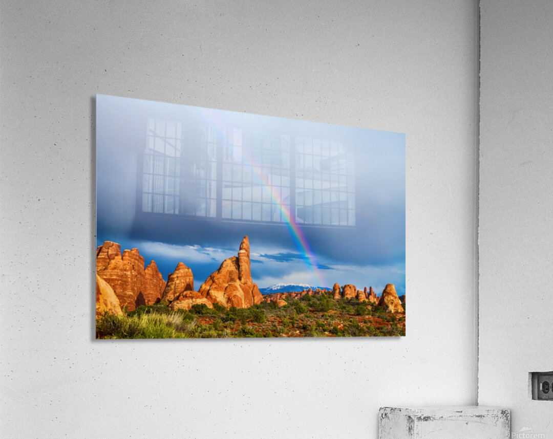 A Rainbows Light Over Utahs Desert Spires Acrylic Print