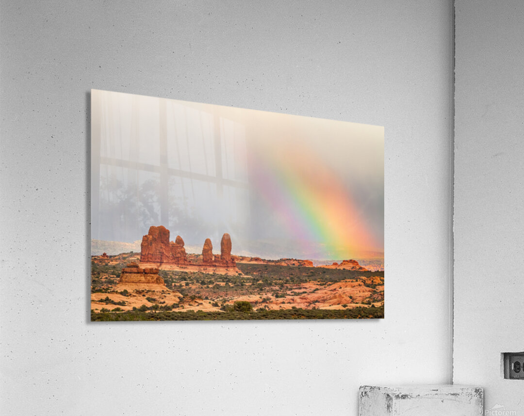 A Desert Rainbows Vibrant Display Acrylic Print
