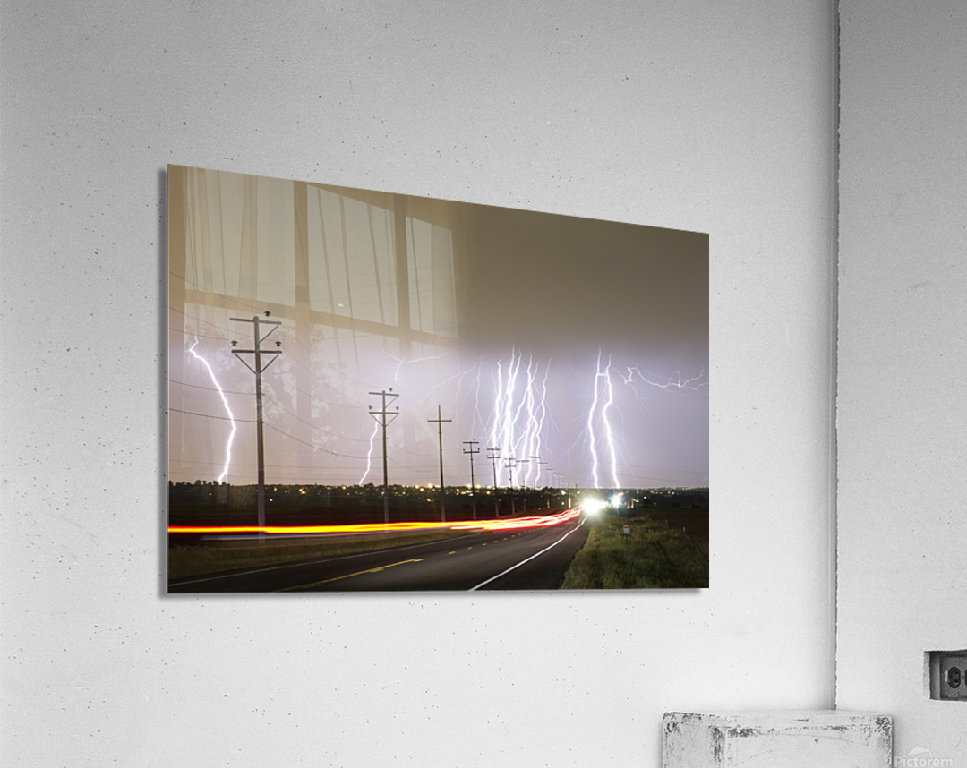 Lightning Bolts Cloud to Ground Striking   Acrylic Print 