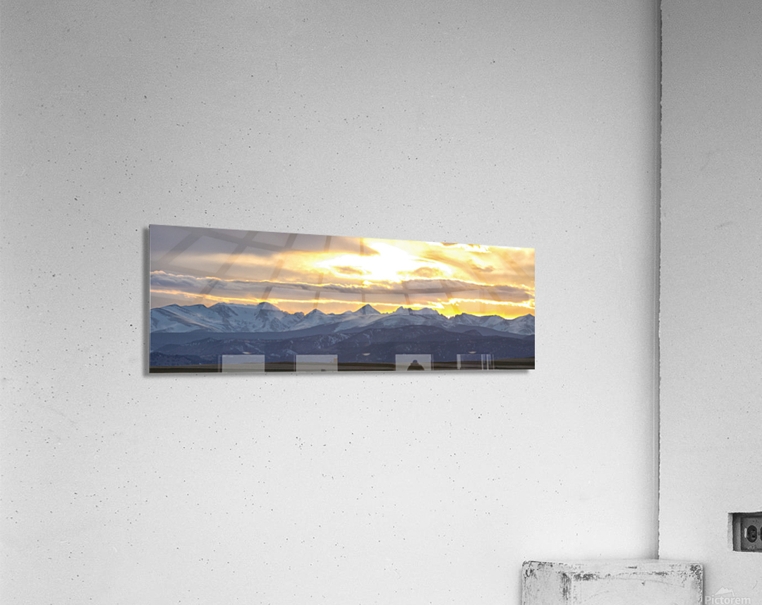 Colorado Front Range Panorama Gold  Acrylic Print 