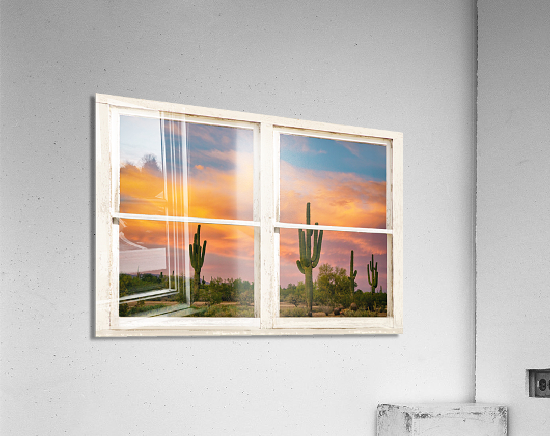 Colorful Southwest Desert Rustic Window View  Acrylic Print 