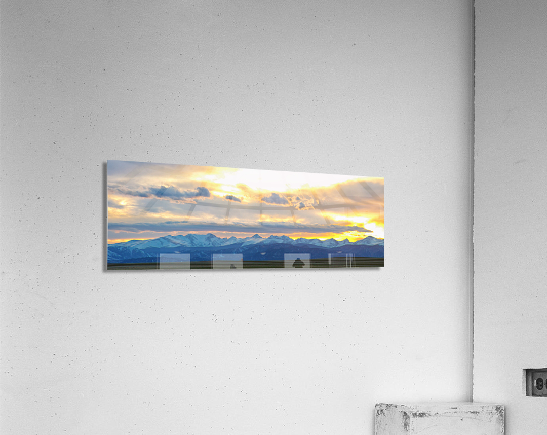 Rocky Mountain Lookout Sunset Panorama20x60  Acrylic Print 