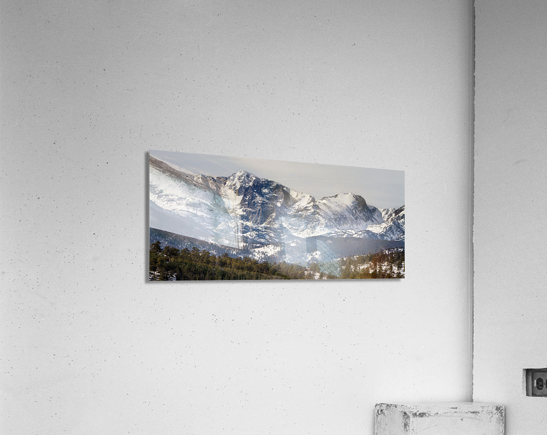 Ypsilon Mountain Fairchild Mountain Panorama  Impression acrylique 